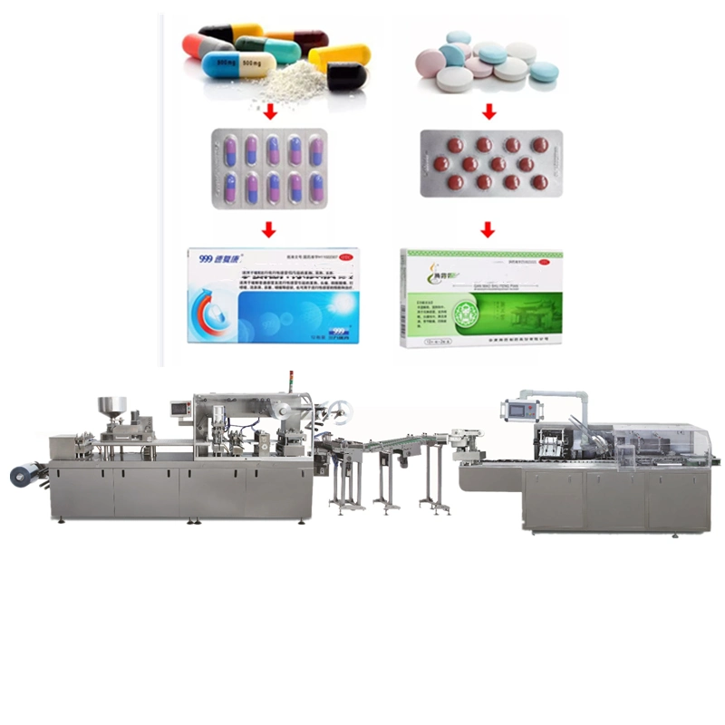 OEM Full Automatic High Speed Capsule, Pill, Medicine Blister Packing Machine & Box Cartoner with Instruction Paper Folder Machine